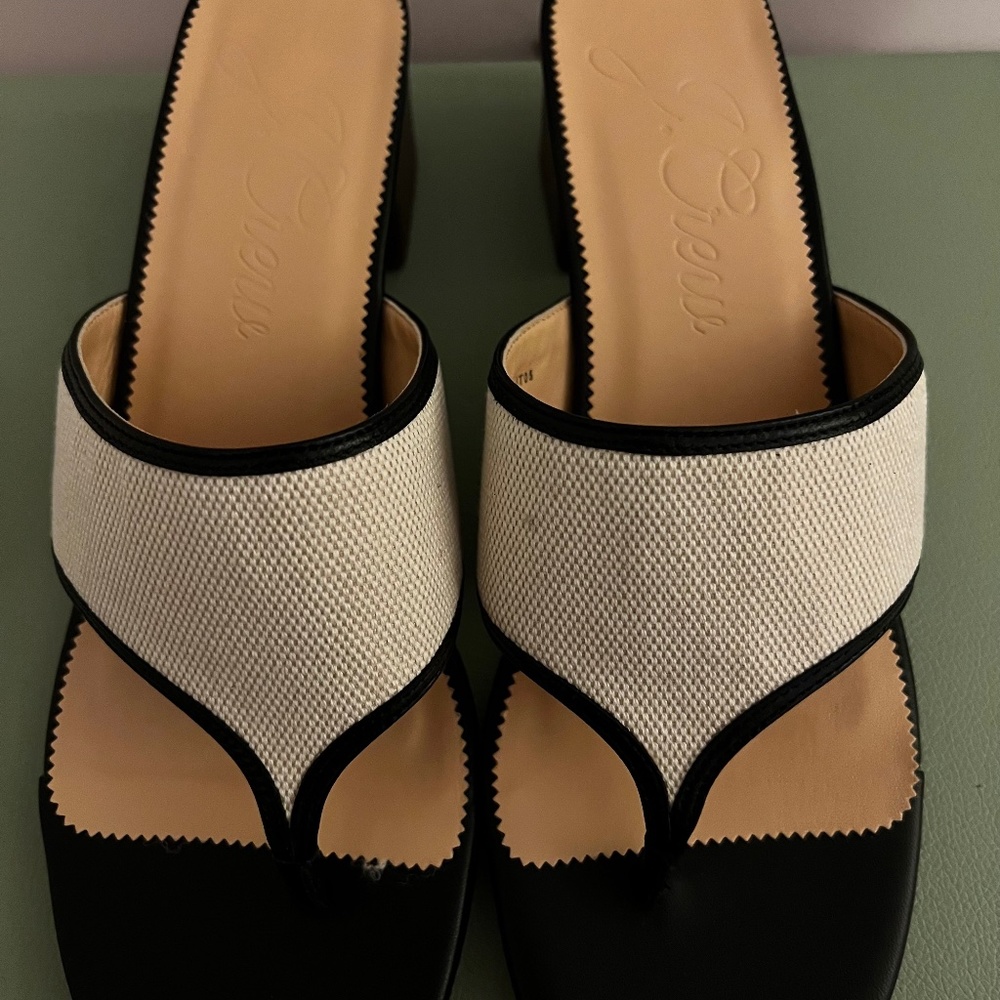 J.  Crew Canvas and Leather Thongs